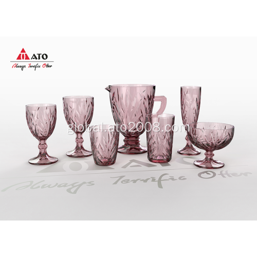 Wine Glass Set by Machine Made Solid color machine made wine glass set Factory